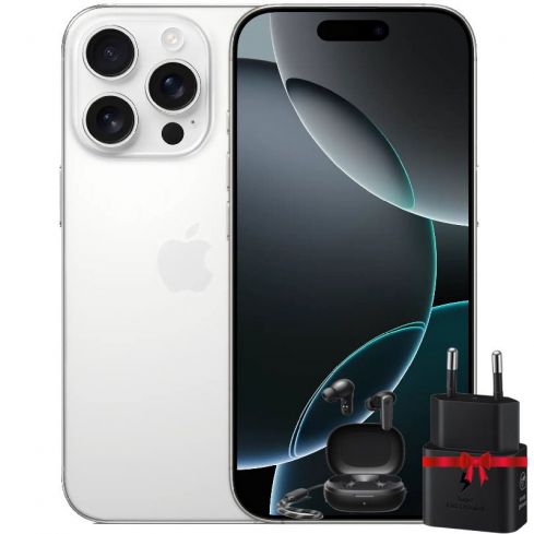 iPhone 16 Pro 256GB - White Titanium ( 2 Year Warranty ) + Free Gift Samsung 25Watt Adapter