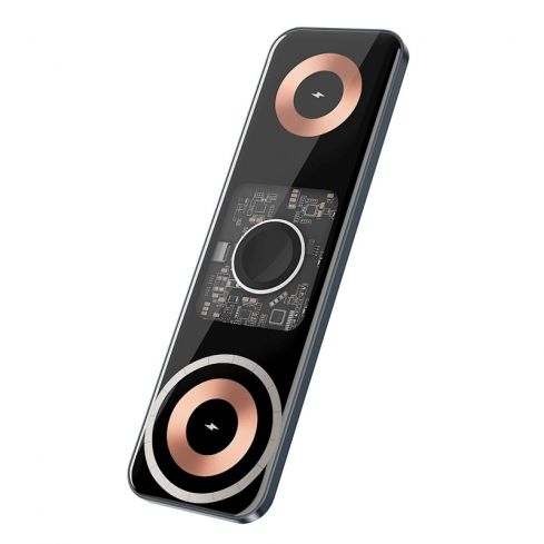 WIWU شاحن ماتريكس لاسلكي WE-W010 طاقة 15 واط 3-في-1 - أسود