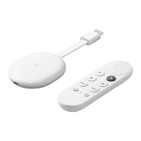 Google Chromecast with Google TV, 4K with remote Streaming device - White