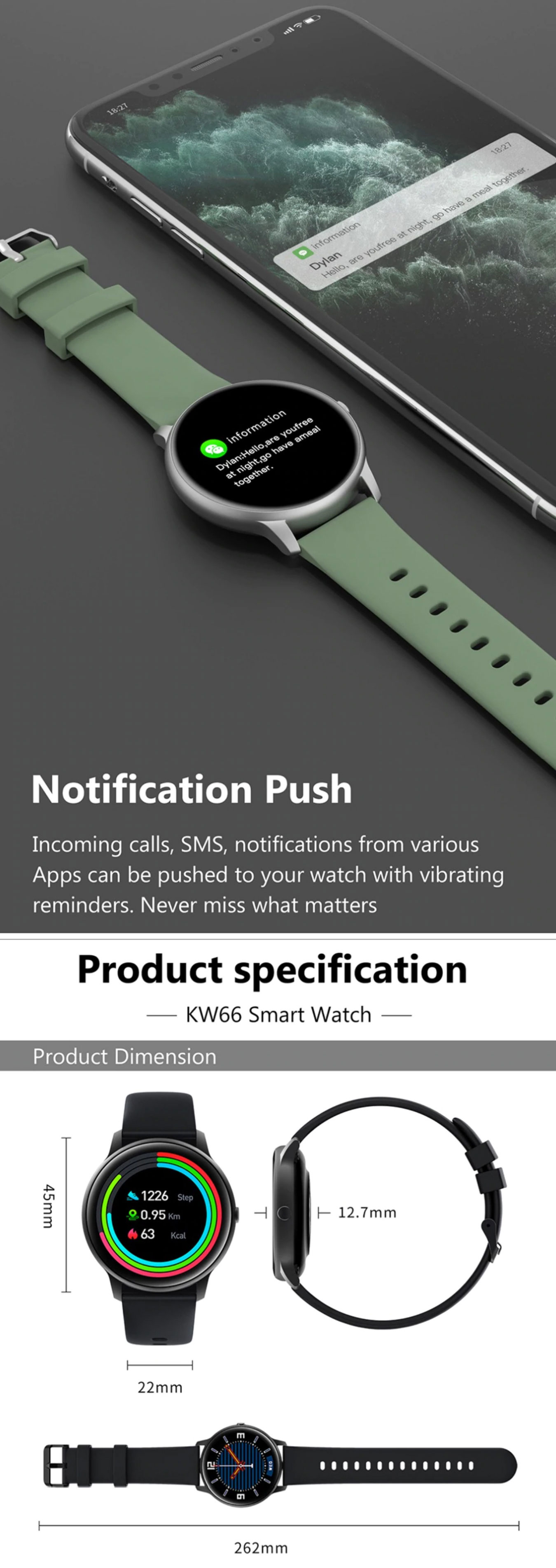 Imilab KW66 Sports Smart Watch - Black