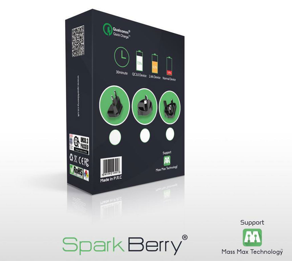 Spark Berry Smart Wall Charger USB Ports 40W